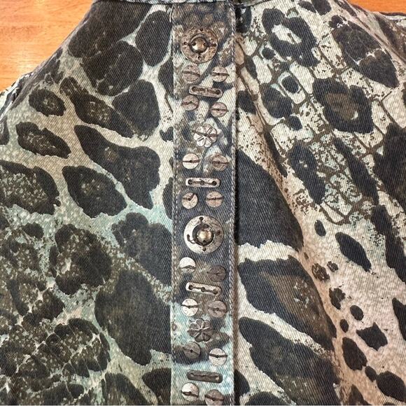 Chico's Womens Size 1 US 8 M Button Up Animal Print Jacket Top Bold Career Work - Picture 12 of 13
